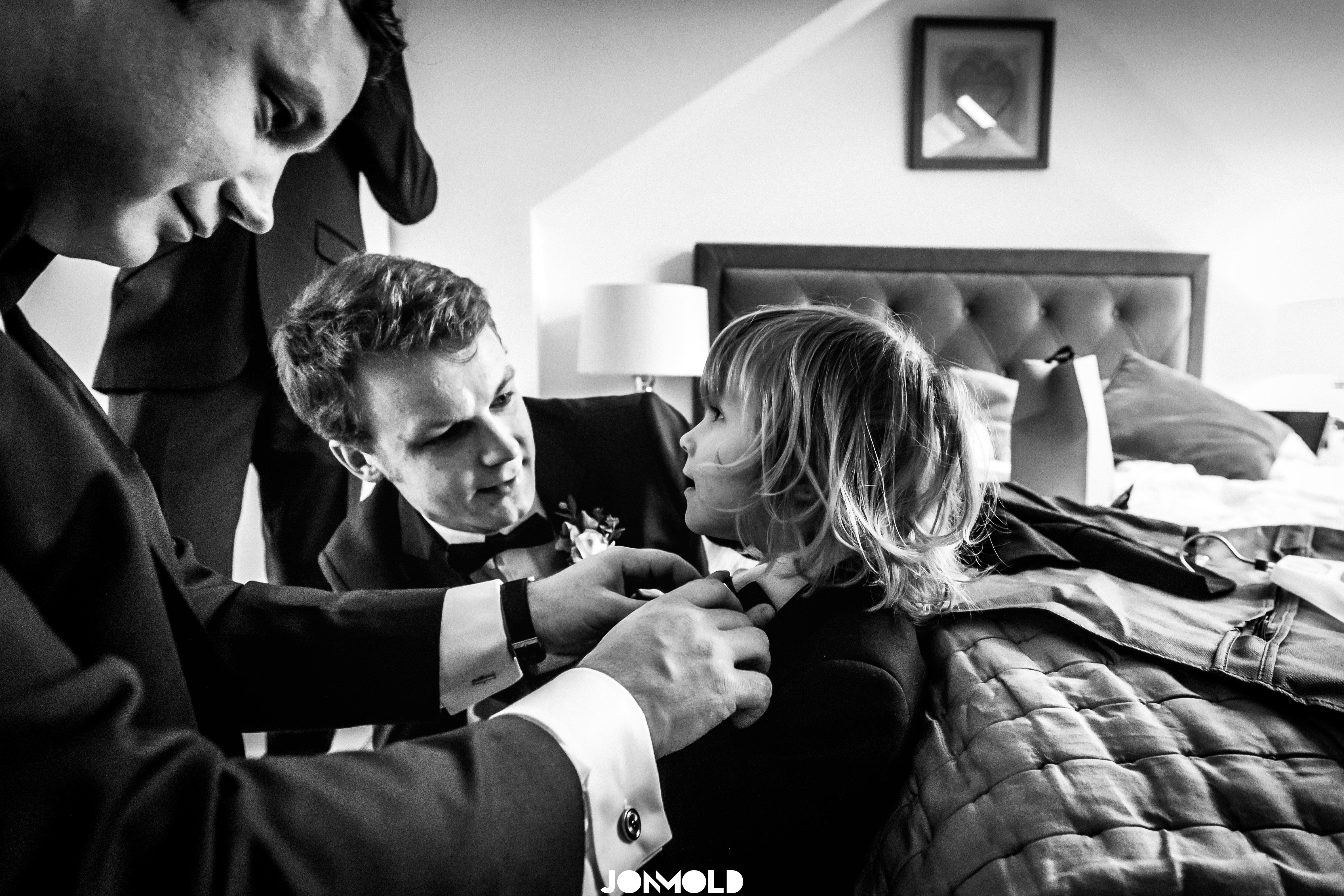 Groom and Son getting ready wedding photography